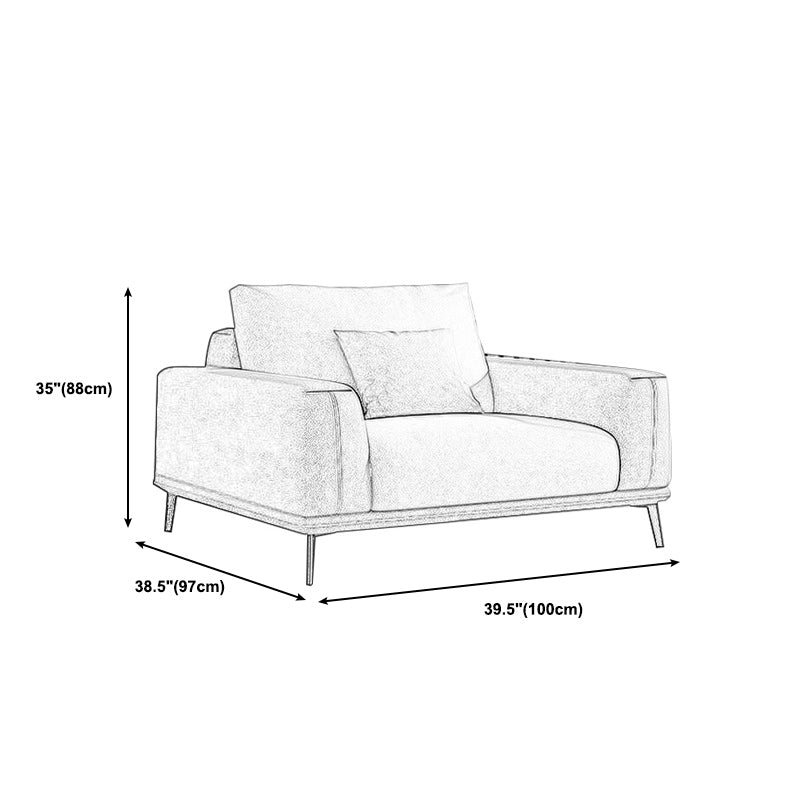 Fabric Living Room Square Arm Standard Cushions Light-grey Settee Clearhalo 'furn' 'furn_sofas' 'Furniture' 'furniture_sofas' 'kitchen' 'kitchen_sofas' 'Living Room Furniture' 'Sofa' 'sofas' 4795820