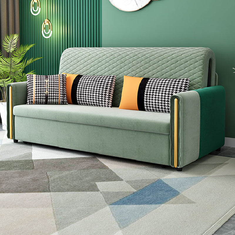 Reclining Square Arm Loveseat Modern Tight Back Bed Sofa Couch Light Green Storage Not Included Clearhalo 'furn' 'furn_sofas' 'Furniture' 'furniture_sofas' 'kitchen' 'kitchen_sofas' 'Living Room Furniture' 'Sofa' 'sofas' 4795827