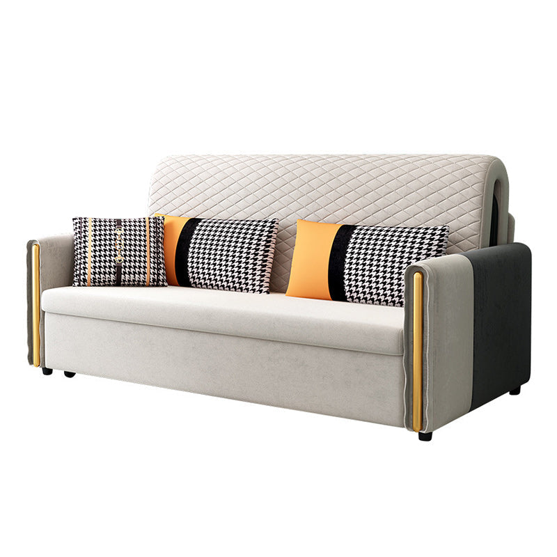 Reclining Square Arm Loveseat Modern Tight Back Bed Sofa Couch Light Gray Storage Not Included Clearhalo 'furn' 'furn_sofas' 'Furniture' 'furniture_sofas' 'kitchen' 'kitchen_sofas' 'Living Room Furniture' 'Sofa' 'sofas' 4795829
