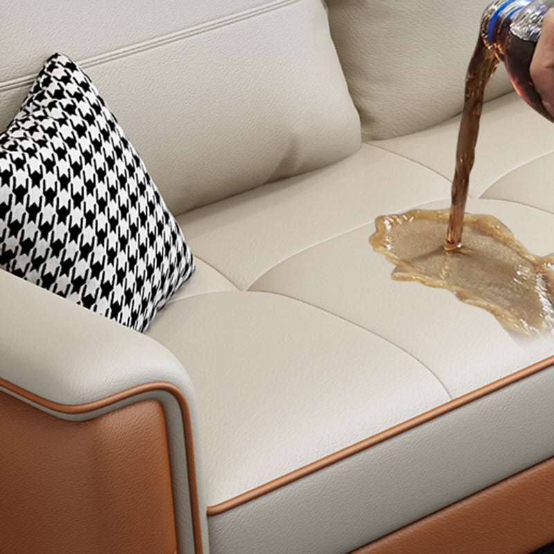 Square Arm Cushion Back Removable Cushions 4 Seat L-Shape Sofa Clearhalo 'furn' 'furn_sectionals' 'Furniture' 'furniture_sectionals' 'kitchen' 'kitchen_sectionals' 'Living Room Furniture' 'Sectionals' 4795879