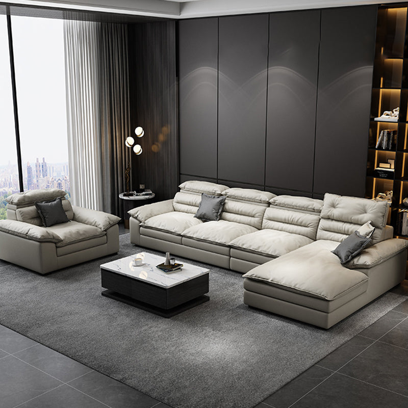 Square Arm Cushion Back Contemporary Removable Cushions Sofa & Chaise Clearhalo 'furn' 'furn_sectionals' 'Furniture' 'furniture_sectionals' 'kitchen' 'kitchen_sectionals' 'Living Room Furniture' 'Sectionals' 4795893