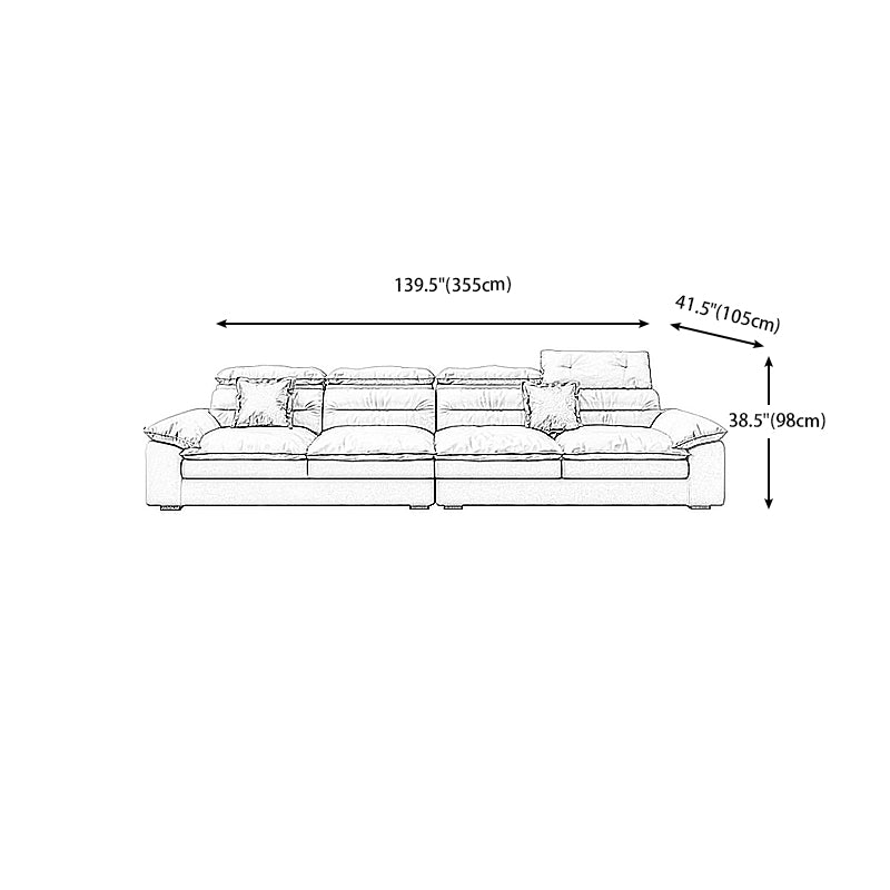 Square Arm Cushion Back Contemporary Removable Cushions Sofa & Chaise Clearhalo 'furn' 'furn_sectionals' 'Furniture' 'furniture_sectionals' 'kitchen' 'kitchen_sectionals' 'Living Room Furniture' 'Sectionals' 4795911