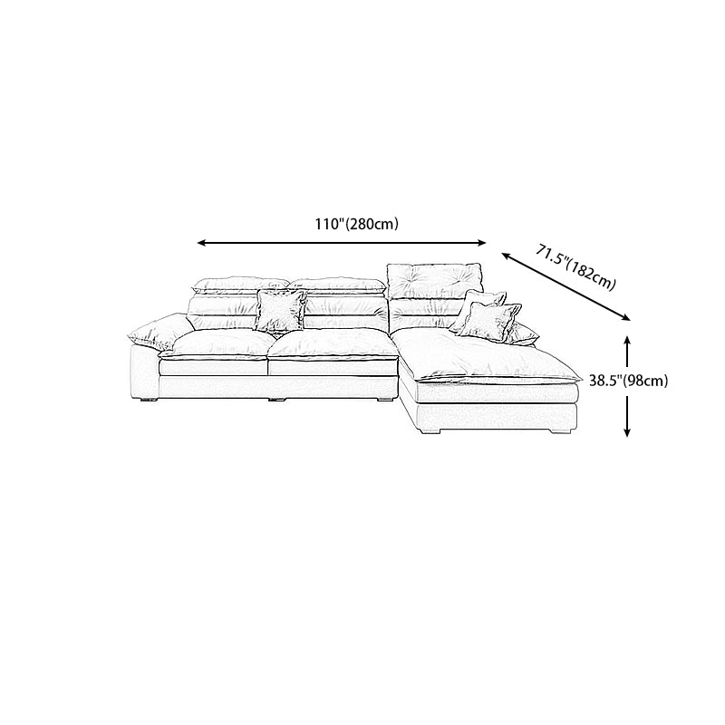 Square Arm Cushion Back Contemporary Removable Cushions Sofa & Chaise Clearhalo 'furn' 'furn_sectionals' 'Furniture' 'furniture_sectionals' 'kitchen' 'kitchen_sectionals' 'Living Room Furniture' 'Sectionals' 4795912