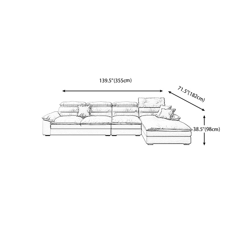 Square Arm Cushion Back Contemporary Removable Cushions Sofa & Chaise Clearhalo 'furn' 'furn_sectionals' 'Furniture' 'furniture_sectionals' 'kitchen' 'kitchen_sectionals' 'Living Room Furniture' 'Sectionals' 4795913
