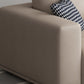 Beige Modern Faux Leather Square Arm Sofa/Sectional with Pillowed Back Cushions Clearhalo 'furn' 'furn_sectionals' 'Furniture' 'furniture_sectionals' 'kitchen' 'kitchen_sectionals' 'Living Room Furniture' 'Sectionals' 4795946