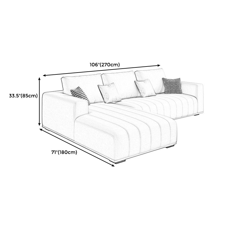 Beige Modern Faux Leather Square Arm Sofa/Sectional with Pillowed Back Cushions Clearhalo 'furn' 'furn_sectionals' 'Furniture' 'furniture_sectionals' 'kitchen' 'kitchen_sectionals' 'Living Room Furniture' 'Sectionals' 4795951