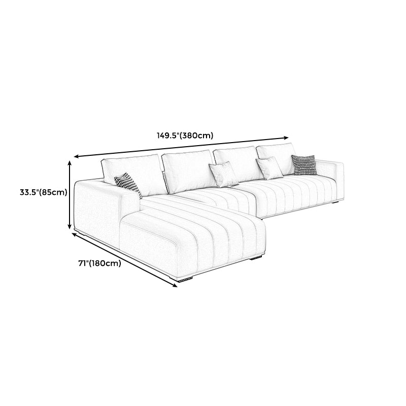 Beige Modern Faux Leather Square Arm Sofa/Sectional with Pillowed Back Cushions Clearhalo 'furn' 'furn_sectionals' 'Furniture' 'furniture_sectionals' 'kitchen' 'kitchen_sectionals' 'Living Room Furniture' 'Sectionals' 4795953