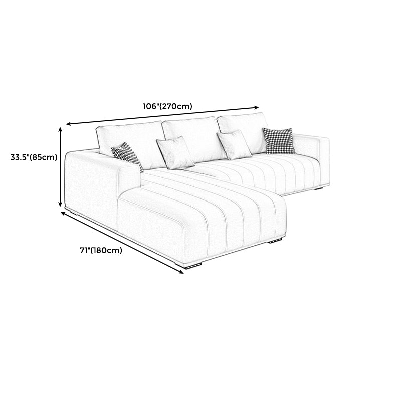 Cream Modern Faux Leather Square Arm Sofa/Sectional with Pillowed Back Cushions Clearhalo 'furn' 'furn_sectionals' 'Furniture' 'furniture_sectionals' 'kitchen' 'kitchen_sectionals' 'Living Room Furniture' 'Sectionals' 4795985