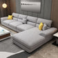 Sewn Pillow Back Pillow Top Arm Sectional with Slipcovered for Living Room Light Gray Linen Blend Clearhalo 'furn' 'furn_sectionals' 'Furniture' 'furniture_sectionals' 'kitchen' 'kitchen_sectionals' 'Living Room Furniture' 'Sectionals' 4796007