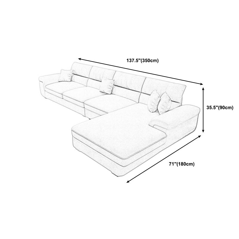 Sewn Pillow Back Pillow Top Arm Sectional with Slipcovered for Living Room Clearhalo 'furn' 'furn_sectionals' 'Furniture' 'furniture_sectionals' 'kitchen' 'kitchen_sectionals' 'Living Room Furniture' 'Sectionals' 4796022