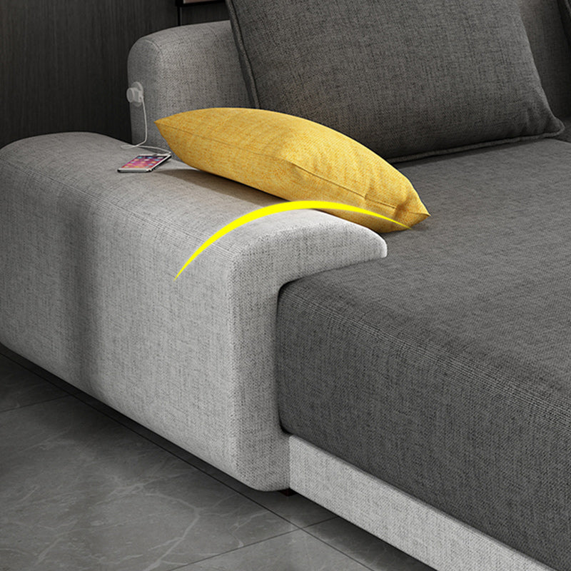 Modern Cushions Pillow Top Arm Sectional with Slipcovered for Living Room Clearhalo 'furn' 'furn_sectionals' 'Furniture' 'furniture_sectionals' 'kitchen' 'kitchen_sectionals' 'Living Room Furniture' 'Sectionals' 4796050