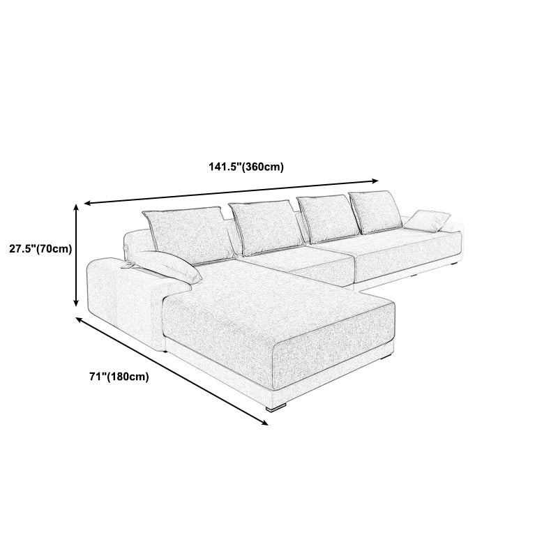 Modern Cushions Pillow Top Arm Sectional with Slipcovered for Living Room Clearhalo 'furn' 'furn_sectionals' 'Furniture' 'furniture_sectionals' 'kitchen' 'kitchen_sectionals' 'Living Room Furniture' 'Sectionals' 4796056