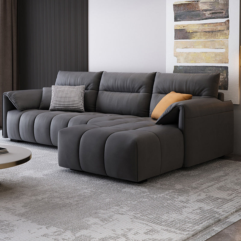 Dark Gray Cushion Back Contemporary Removable Cushions L-Shape Sofa & Chaise Clearhalo 'furn' 'furn_sectionals' 'Furniture' 'furniture_sectionals' 'kitchen' 'kitchen_sectionals' 'Living Room Furniture' 'Sectionals' 4796059