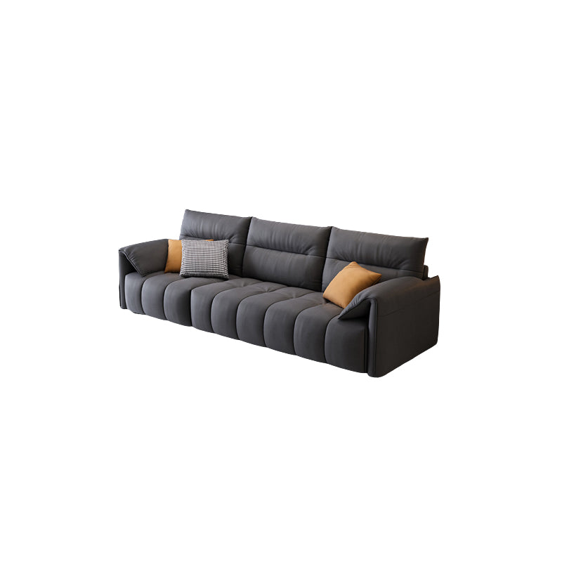 Dark Gray Cushion Back Contemporary Removable Cushions L-Shape Sofa & Chaise Clearhalo 'furn' 'furn_sectionals' 'Furniture' 'furniture_sectionals' 'kitchen' 'kitchen_sectionals' 'Living Room Furniture' 'Sectionals' 4796062