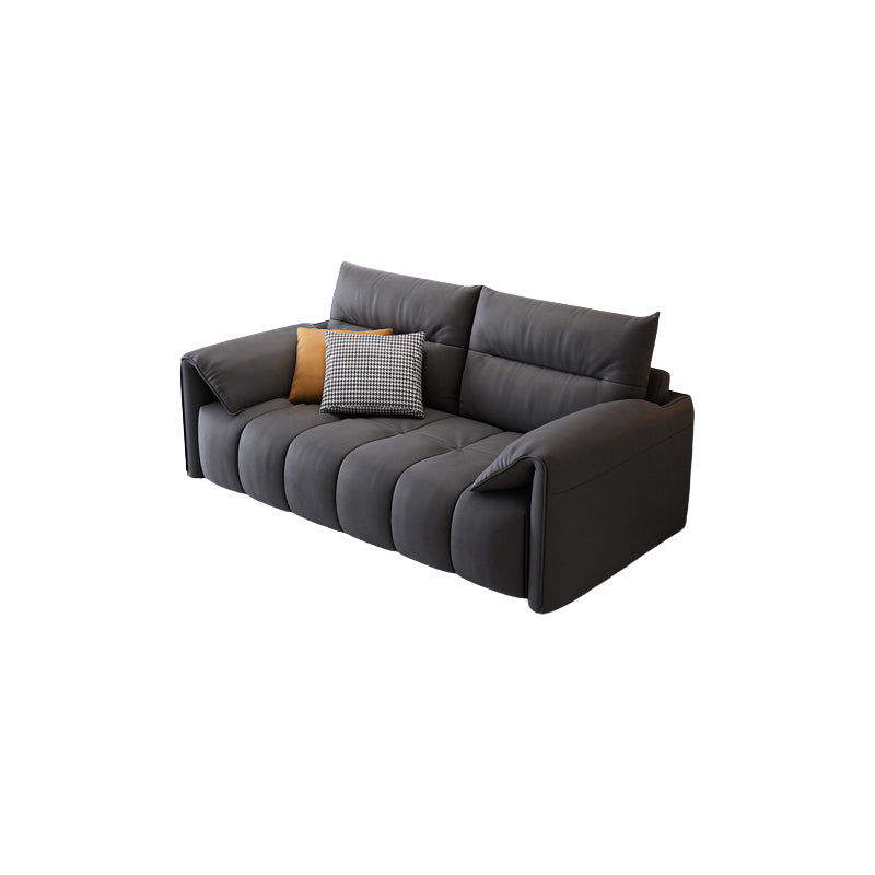 Dark Gray Cushion Back Contemporary Removable Cushions L-Shape Sofa & Chaise Clearhalo 'furn' 'furn_sectionals' 'Furniture' 'furniture_sectionals' 'kitchen' 'kitchen_sectionals' 'Living Room Furniture' 'Sectionals' 4796063