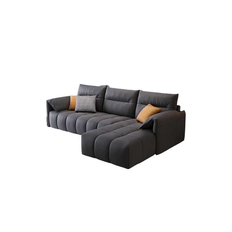 Dark Gray Cushion Back Contemporary Removable Cushions L-Shape Sofa & Chaise Clearhalo 'furn' 'furn_sectionals' 'Furniture' 'furniture_sectionals' 'kitchen' 'kitchen_sectionals' 'Living Room Furniture' 'Sectionals' 4796066