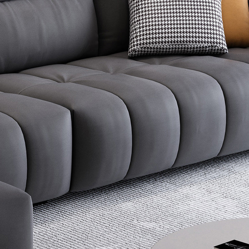 Dark Gray Cushion Back Contemporary Removable Cushions L-Shape Sofa & Chaise Clearhalo 'furn' 'furn_sectionals' 'Furniture' 'furniture_sectionals' 'kitchen' 'kitchen_sectionals' 'Living Room Furniture' 'Sectionals' 4796071
