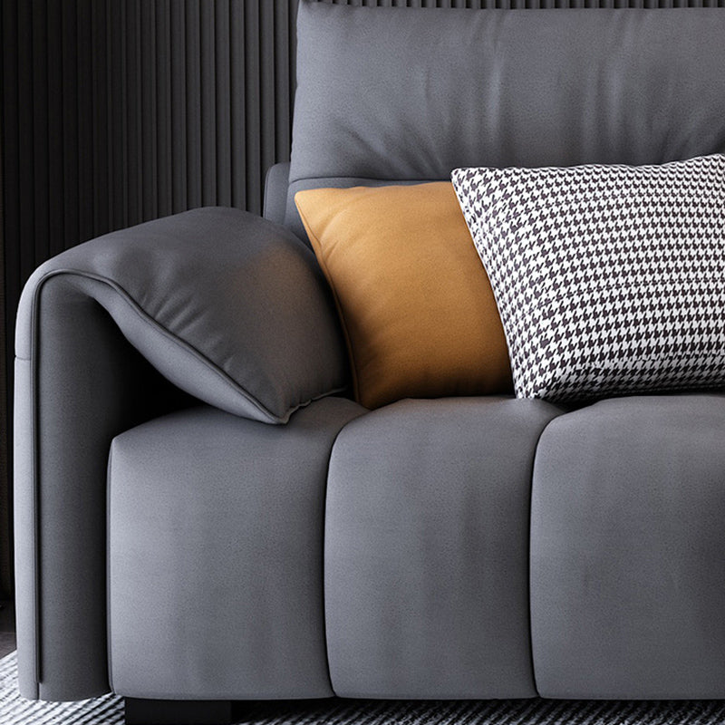 Dark Gray Cushion Back Contemporary Removable Cushions L-Shape Sofa & Chaise Clearhalo 'furn' 'furn_sectionals' 'Furniture' 'furniture_sectionals' 'kitchen' 'kitchen_sectionals' 'Living Room Furniture' 'Sectionals' 4796074