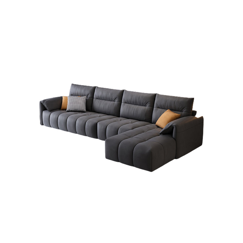 Dark Gray Cushion Back Contemporary Removable Cushions L-Shape Sofa & Chaise Clearhalo 'furn' 'furn_sectionals' 'Furniture' 'furniture_sectionals' 'kitchen' 'kitchen_sectionals' 'Living Room Furniture' 'Sectionals' 4796075