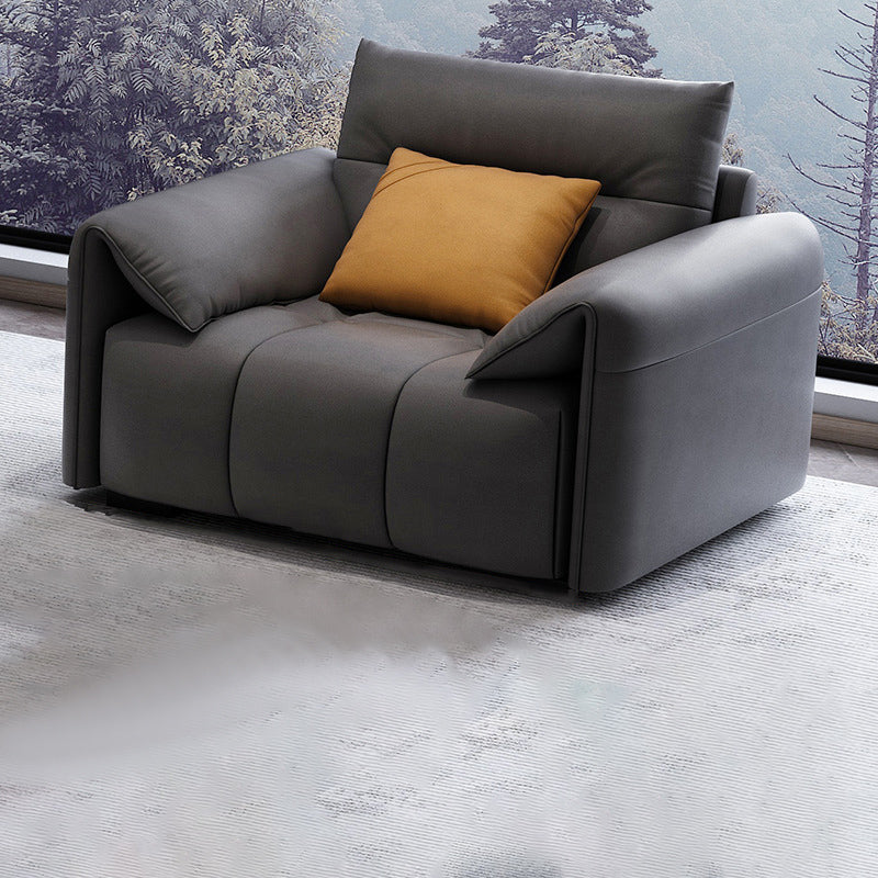 Dark Gray Cushion Back Contemporary Removable Cushions L-Shape Sofa & Chaise 47"L x 38"W x 35.4"H Clearhalo 'furn' 'furn_sectionals' 'Furniture' 'furniture_sectionals' 'kitchen' 'kitchen_sectionals' 'Living Room Furniture' 'Sectionals' 4796083