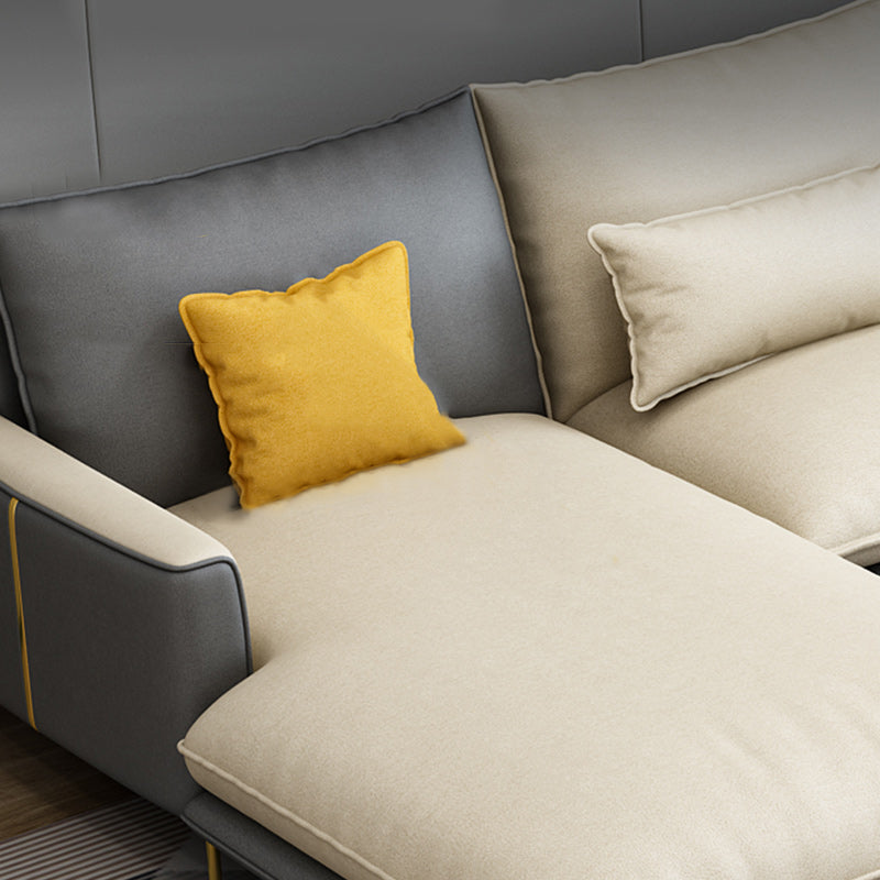 129.92 " W √ó 70.87" D √ó 35.43" H Removable Cushions Faux Leather Square Arm sectional Clearhalo 'furn' 'furn_sectionals' 'Furniture' 'furniture_sectionals' 'kitchen' 'kitchen_sectionals' 'Living Room Furniture' 'Sectionals' 4796099