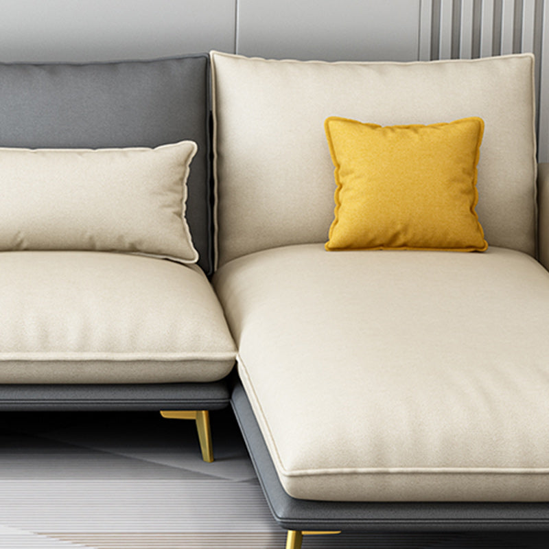 129.92 " W √ó 70.87" D √ó 35.43" H Removable Cushions Faux Leather Square Arm sectional Clearhalo 'furn' 'furn_sectionals' 'Furniture' 'furniture_sectionals' 'kitchen' 'kitchen_sectionals' 'Living Room Furniture' 'Sectionals' 4796101