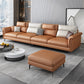 Contemporary Reversible Ottoman Sectional with Pillowed Back for Four People Orange Clearhalo 'furn' 'furn_sectionals' 'Furniture' 'furniture_sectionals' 'kitchen' 'kitchen_sectionals' 'Living Room Furniture' 'Sectionals' 4796123