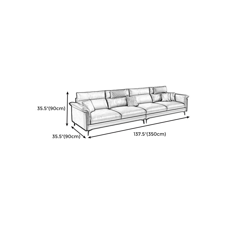 Contemporary Reversible Ottoman Sectional with Pillowed Back for Four People Clearhalo 'furn' 'furn_sectionals' 'Furniture' 'furniture_sectionals' 'kitchen' 'kitchen_sectionals' 'Living Room Furniture' 'Sectionals' 4796135