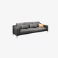 Square Arm Grey Pillowed Back Cushions Splayed Wooden Legs Sofa 87"L x 37"W x 31.5"H Down Clearhalo 'furn' 'furn_sectionals' 'Furniture' 'furniture_sectionals' 'kitchen' 'kitchen_sectionals' 'Living Room Furniture' 'Sectionals' 4796141