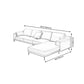 Square Arm Grey Pillowed Back Cushions Splayed Wooden Legs Sofa Clearhalo 'furn' 'furn_sectionals' 'Furniture' 'furniture_sectionals' 'kitchen' 'kitchen_sectionals' 'Living Room Furniture' 'Sectionals' 4796165