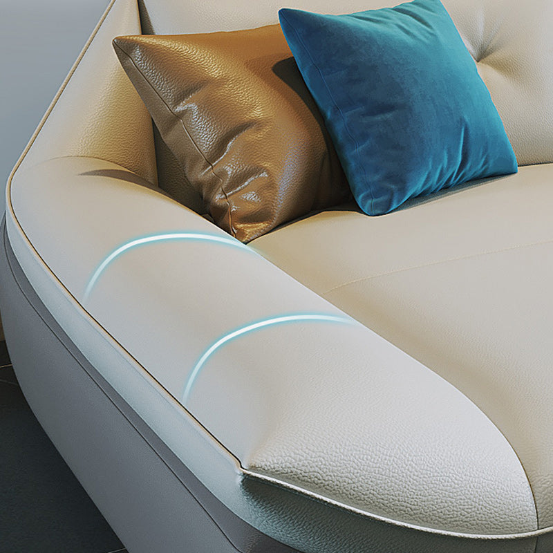 Tufted Faux Leather Pillow Top Arm Sofa with Stain Resistant and Waterproof Clearhalo 'furn' 'furn_sectionals' 'Furniture' 'furniture_sectionals' 'kitchen' 'kitchen_sectionals' 'Living Room Furniture' 'Sectionals' 4796178