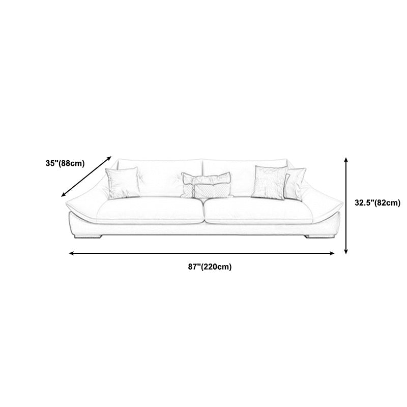 Tufted Faux Leather Pillow Top Arm Sofa with Stain Resistant and Waterproof Clearhalo 'furn' 'furn_sectionals' 'Furniture' 'furniture_sectionals' 'kitchen' 'kitchen_sectionals' 'Living Room Furniture' 'Sectionals' 4796181
