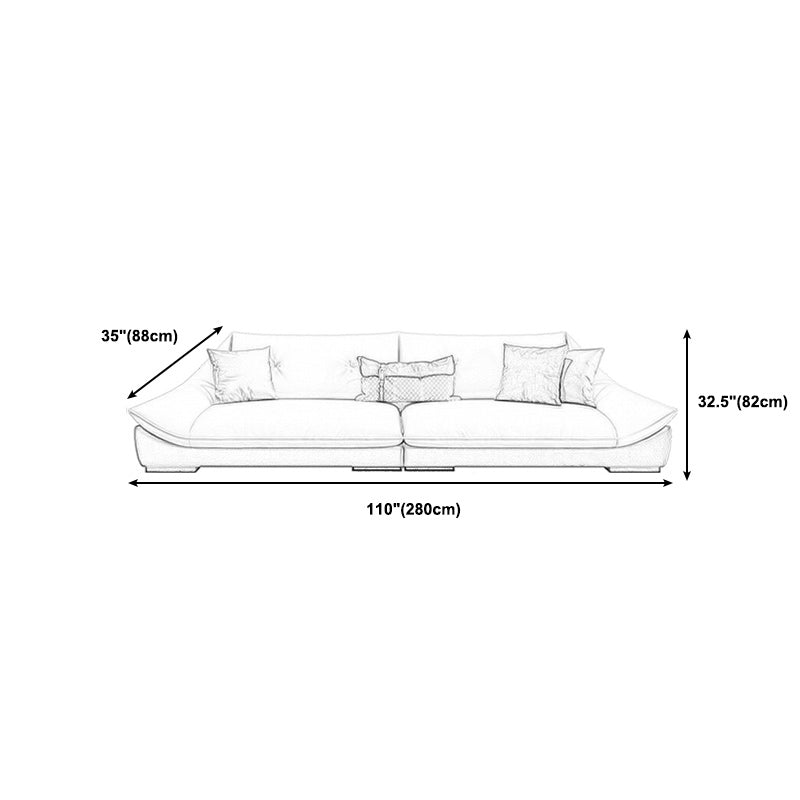 Tufted Faux Leather Pillow Top Arm Sofa with Stain Resistant and Waterproof Clearhalo 'furn' 'furn_sectionals' 'Furniture' 'furniture_sectionals' 'kitchen' 'kitchen_sectionals' 'Living Room Furniture' 'Sectionals' 4796183