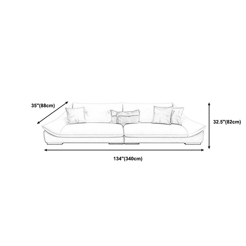 Tufted Faux Leather Pillow Top Arm Sofa with Stain Resistant and Waterproof Clearhalo 'furn' 'furn_sectionals' 'Furniture' 'furniture_sectionals' 'kitchen' 'kitchen_sectionals' 'Living Room Furniture' 'Sectionals' 4796185
