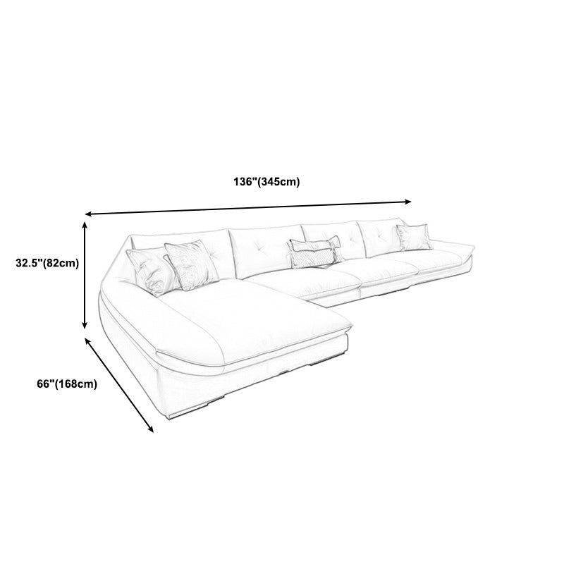 Tufted Faux Leather Pillow Top Arm Sofa with Stain Resistant and Waterproof Clearhalo 'furn' 'furn_sectionals' 'Furniture' 'furniture_sectionals' 'kitchen' 'kitchen_sectionals' 'Living Room Furniture' 'Sectionals' 4796187