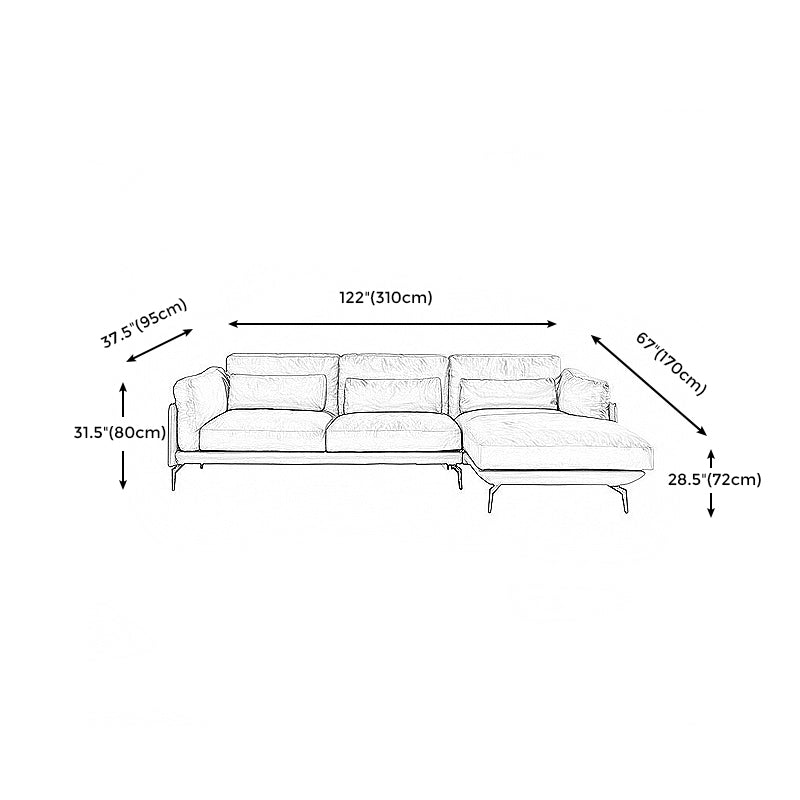 Genuine Leather Square Arm Bench Seating with Bolster Pillows Brown Settee Furniture Clearhalo 'furn' 'furn_sectionals' 'Furniture' 'furniture_sectionals' 'kitchen' 'kitchen_sectionals' 'Living Room Furniture' 'Sectionals' 4796202