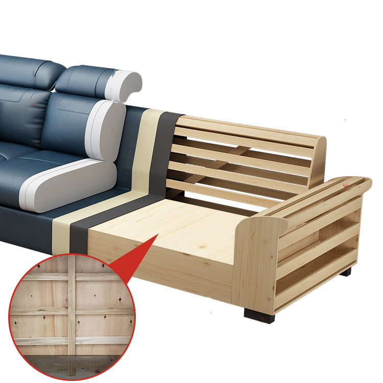 Ultra-Modern Sewn Pillow Back Pillow Top Arm Sofa with Storage and Slipcovered Clearhalo 'furn' 'furn_sectionals' 'Furniture' 'furniture_sectionals' 'kitchen' 'kitchen_sectionals' 'Living Room Furniture' 'Sectionals' 4796252