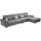 Ultra-Modern Sewn Pillow Back Pillow Top Arm Sofa with Storage and Slipcovered Grey Clearhalo 'furn' 'furn_sectionals' 'Furniture' 'furniture_sectionals' 'kitchen' 'kitchen_sectionals' 'Living Room Furniture' 'Sectionals' 4796254