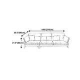Light-grey Sewn Pillow Back Faux Leather Pillow Top Arm Sofa for Living Room Clearhalo 'furn' 'furn_sectionals' 'Furniture' 'furniture_sectionals' 'kitchen' 'kitchen_sectionals' 'Living Room Furniture' 'Sectionals' 4796281