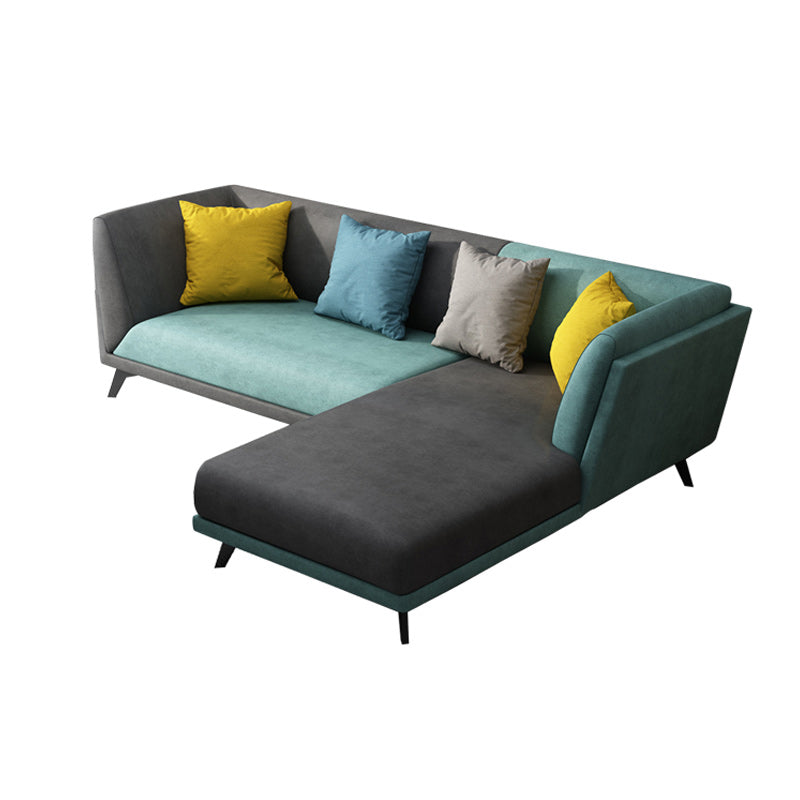 Modern Faux Leather Flared Arm Sofa and Sectional for Living Room and Bedroom 100"L x 65"W x 29.5"H Right Clearhalo 'furn' 'furn_sectionals' 'Furniture' 'furniture_sectionals' 'kitchen' 'kitchen_sectionals' 'Living Room Furniture' 'Sectionals' 4796292