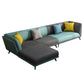Modern Faux Leather Flared Arm Sofa and Sectional for Living Room and Bedroom 126"L x 65"W x 29.5"H Left Clearhalo 'furn' 'furn_sectionals' 'Furniture' 'furniture_sectionals' 'kitchen' 'kitchen_sectionals' 'Living Room Furniture' 'Sectionals' 4796293
