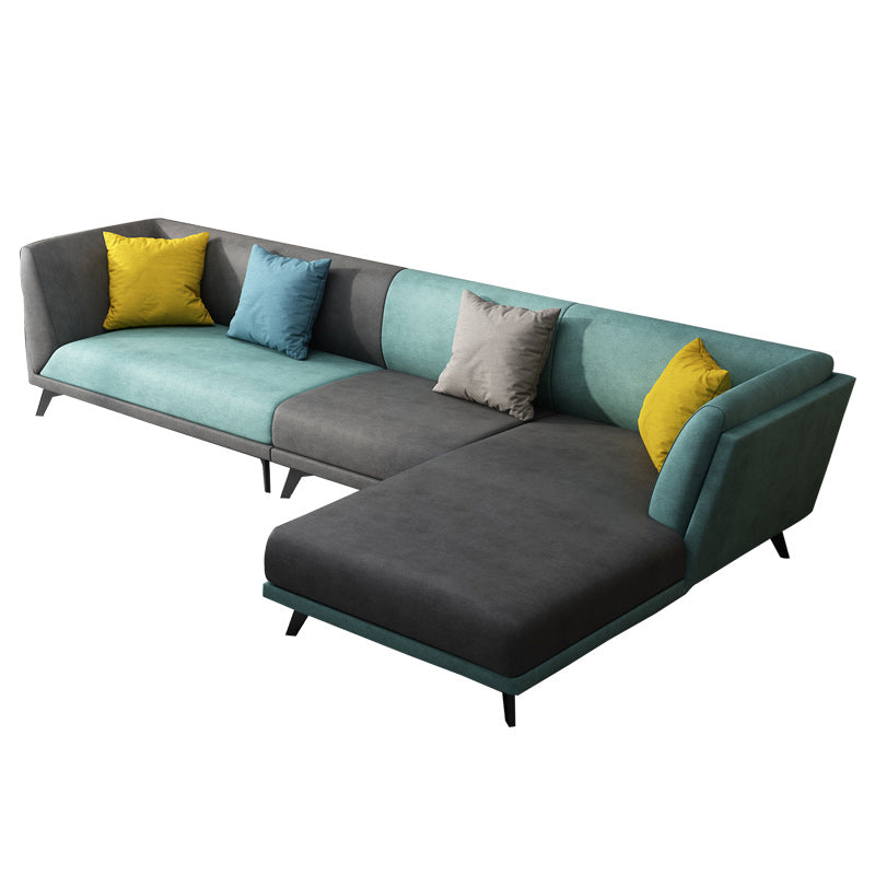 Modern Faux Leather Flared Arm Sofa and Sectional for Living Room and Bedroom Clearhalo 'furn' 'furn_sectionals' 'Furniture' 'furniture_sectionals' 'kitchen' 'kitchen_sectionals' 'Living Room Furniture' 'Sectionals' 4796294