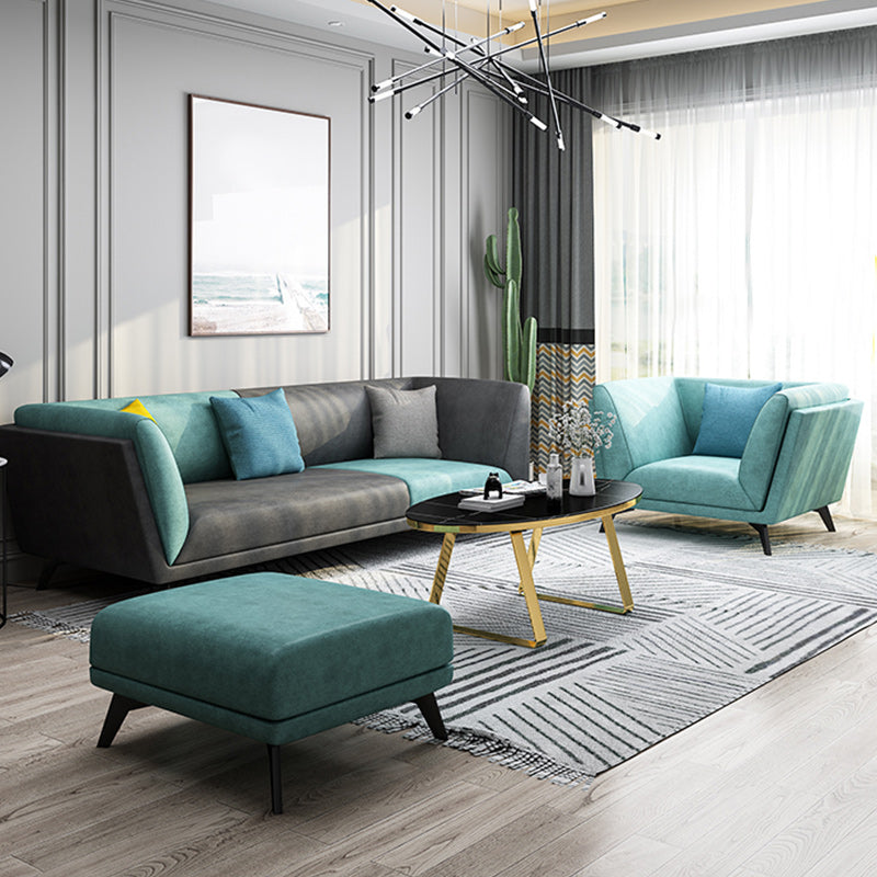 Modern Faux Leather Flared Arm Sofa and Sectional for Living Room and Bedroom Clearhalo 'furn' 'furn_sectionals' 'Furniture' 'furniture_sectionals' 'kitchen' 'kitchen_sectionals' 'Living Room Furniture' 'Sectionals' 4796295