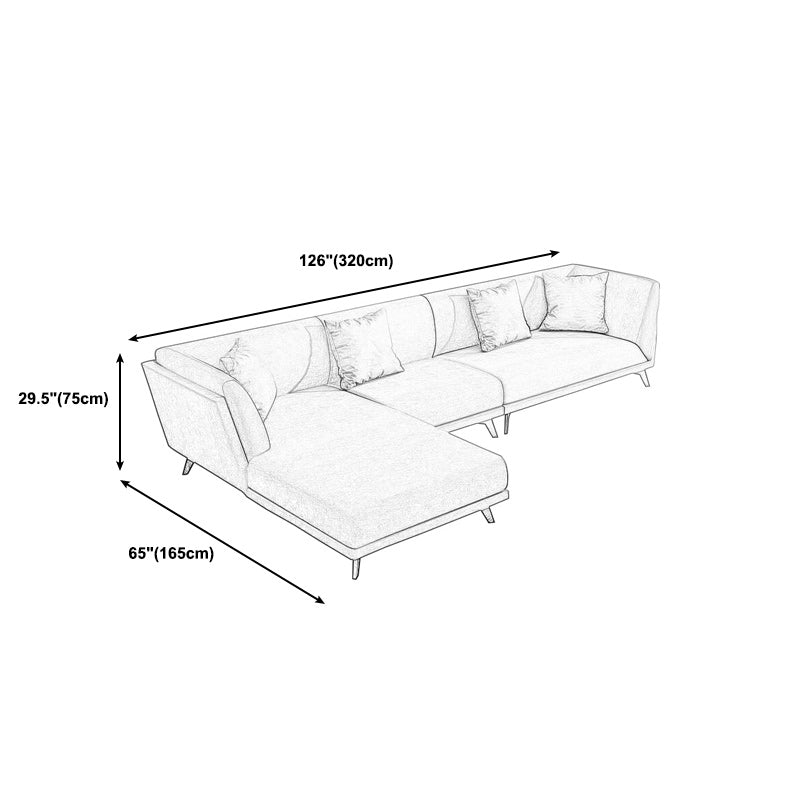 Modern Faux Leather Flared Arm Sofa and Sectional for Living Room and Bedroom Clearhalo 'furn' 'furn_sectionals' 'Furniture' 'furniture_sectionals' 'kitchen' 'kitchen_sectionals' 'Living Room Furniture' 'Sectionals' 4796298