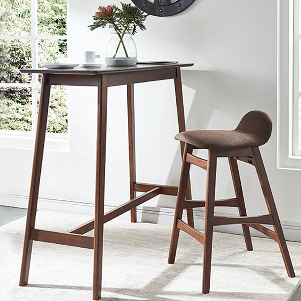 Solid Wood Bar Dining Table Contemporary Bar Table with Brown Base 47.2"L x 17.7"W x 42.1"H Clearhalo 'Bar Furniture' 'Bar Tables' 'bar_tables' 'Furniture' 'furniture_bar_tables' 'Kitchen & Dining Furniture' 4797375
