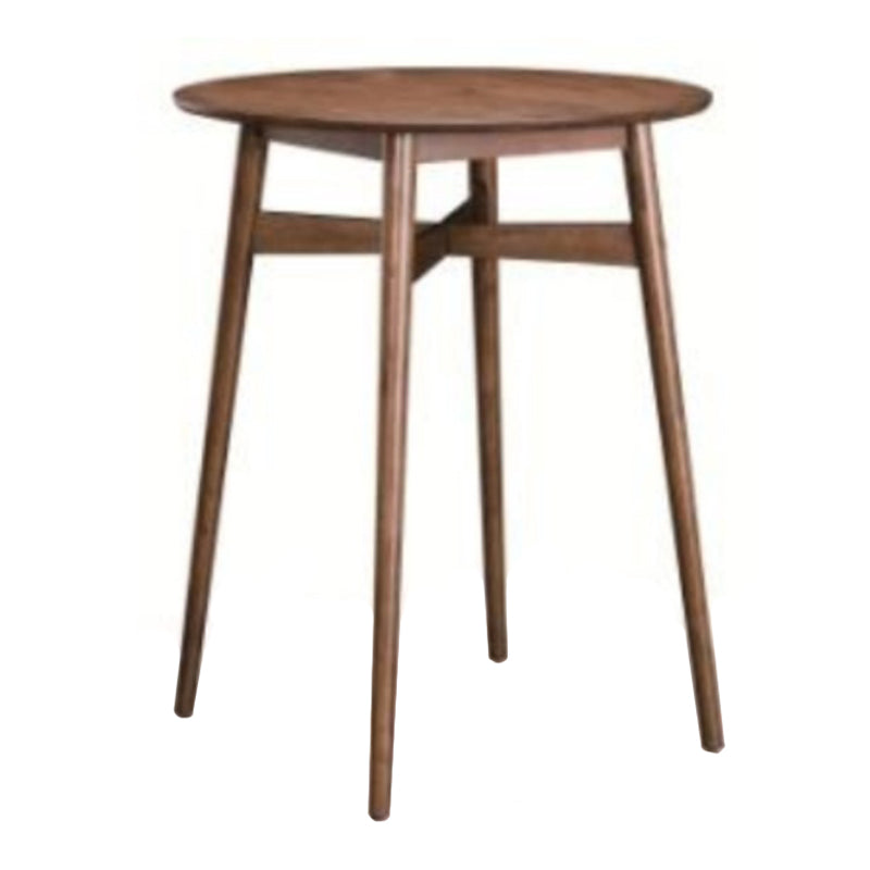 Solid Wood Bar Dining Table Contemporary Bar Table with Brown Base 39"H x 35"L x 35"W Clearhalo 'Bar Furniture' 'Bar Tables' 'bar_tables' 'Furniture' 'furniture_bar_tables' 'Kitchen & Dining Furniture' 4797376