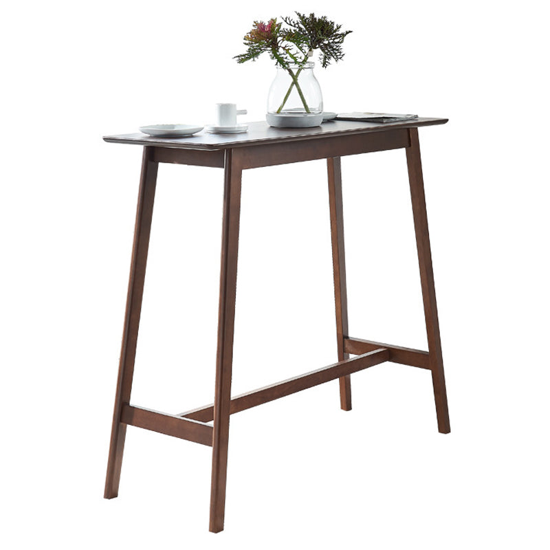 Solid Wood Bar Dining Table Contemporary Bar Table with Brown Base 78.7"L x 17.7"W x 42.1"H Clearhalo 'Bar Furniture' 'Bar Tables' 'bar_tables' 'Furniture' 'furniture_bar_tables' 'Kitchen & Dining Furniture' 4797379