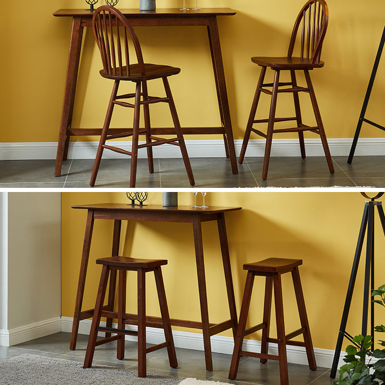 Solid Wood Bar Dining Table Contemporary Bar Table with Brown Base Clearhalo 'Bar Furniture' 'Bar Tables' 'bar_tables' 'Furniture' 'furniture_bar_tables' 'Kitchen & Dining Furniture' 4797383