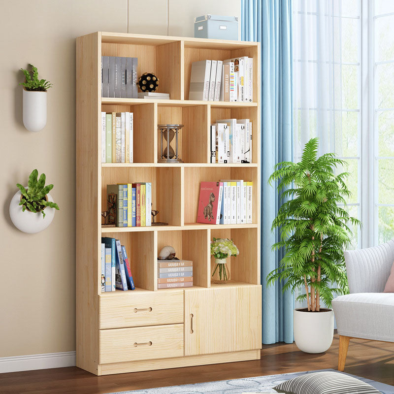 Scandinavian Vertical Standard Bookshelf Natural Pine Wood Bookshelf for Home Clearhalo 'Bookcases' 'furn' 'furn_bookcases' 'Furniture' 'furniture_bookcases' 'kitchen' 'kitchen_bookcases' 'Living Room Furniture' 'Office Furniture' 4803652