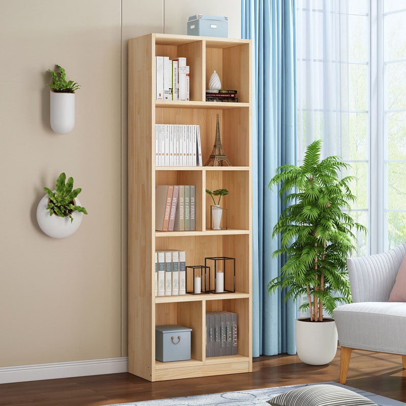 Scandinavian Vertical Standard Bookshelf Natural Pine Wood Bookshelf for Home Clearhalo 'Bookcases' 'furn' 'furn_bookcases' 'Furniture' 'furniture_bookcases' 'kitchen' 'kitchen_bookcases' 'Living Room Furniture' 'Office Furniture' 4803654